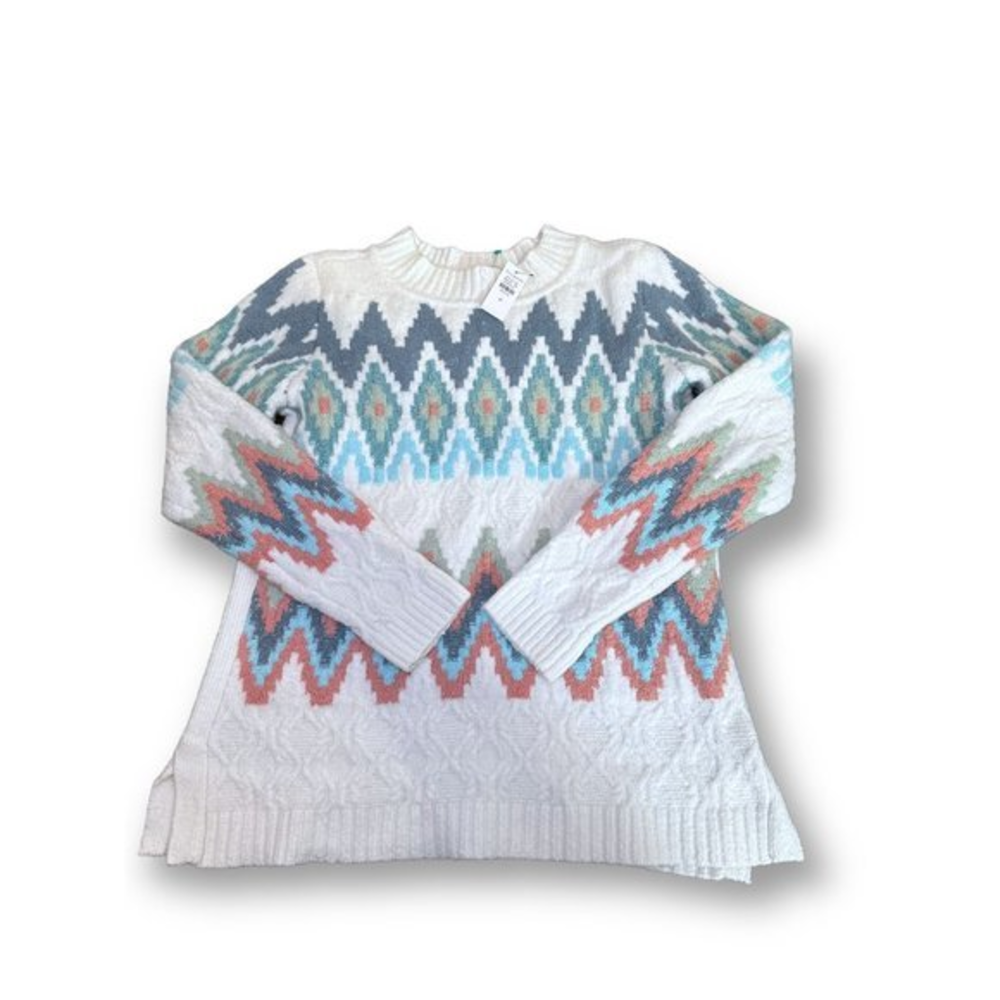 ZIG-ZAG FAIR ISLE CREWNECK PULLOVER Talbot